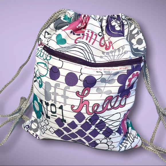 Handmade String Bag Durable! Zipper Pocket Tote Backpack - Picture 2 of 10